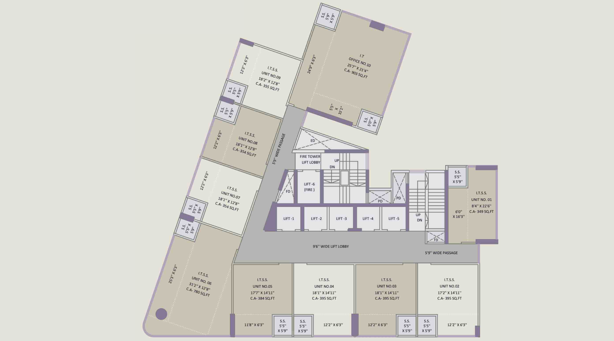 Bare Shell Office Space 496 sq. ft