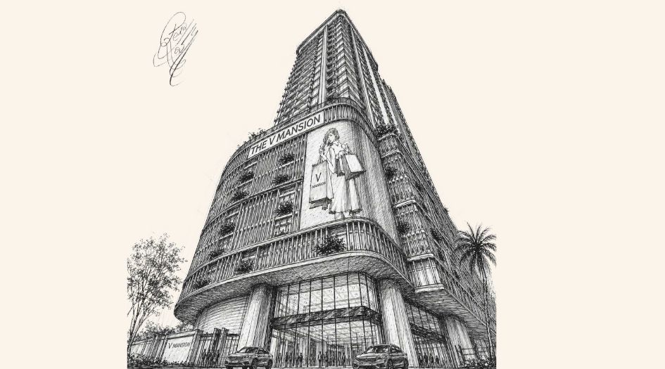 Vibrant-The-V-Mansion-Balck-and-White-Elevation